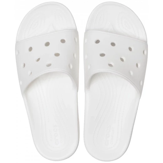 Crocs Unisex Classic Slide Sandals White Comfort Footwear with Holes for Jibbitz Charms Sizes 38 39 Suitable for Beach and Backyard Use - Crocs - Image 3