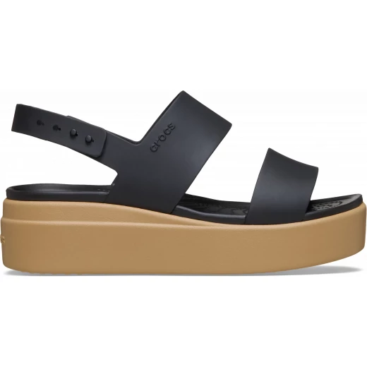 صنادل كروكس بروكلين النسائية ذات الكعب المنخفض باللون الأسود: أناقة سهلة مع راحة LiteRide™، مقاسات 41-42 للاستخدام طوال اليوم. تصميم متعدد الاستخدامات وأنيق. - كروكس - Image 2