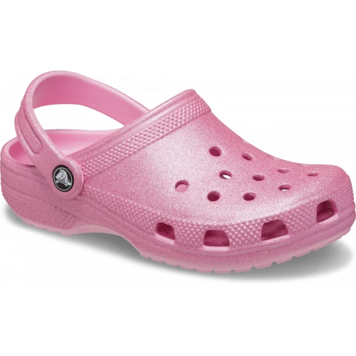 Crocs Toddlers Classic Glitter Clog in Pink, Sizes 24-25: Lightweight, Comfortable Clogs with Pivoting Heel Straps for Secure Fit, Perfect for Little Feet - Crocs - Image 3
