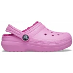 Crocs Toddlers Classic Lined Clog Pink: Cozy, Warm, Fuzzy Slippers for Kids Sizes 24 25 - Crocs