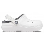 Crocs Kids Classic Lined Clog White Winter Comfort Slippers Size 30 31 Warm Fuzzy Indoor Outdoor Footwear - Crocs