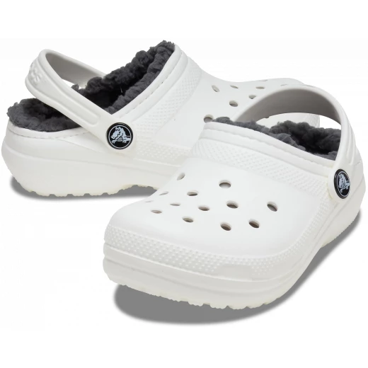 Crocs Kids Classic Lined Clog White Winter Comfort Slippers Size 30 31 Warm Fuzzy Indoor Outdoor Footwear - Crocs - Image 4