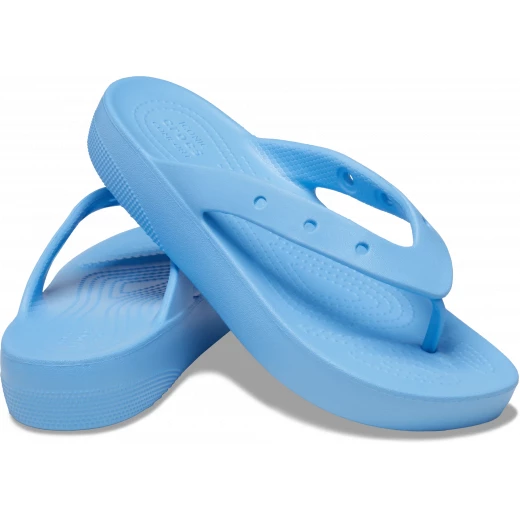 شبشب كلاسيكي للجنسين من Crocs بتصميم منصة، أزرق، مقاس 34-35، كعب مرتفع وملمس، متوافق مع زينة Jibbitz، مريح وخفيف الوزن، مثالي للصيف - كروكس - Image 8