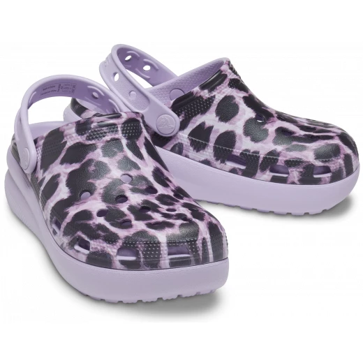 شبشب كروكس كلاسيك للأطفال بطبعة حيوانات بنفسجي مقاس 28 و 29: تصميم فلاتفورم مرتفع، حزام خلفي قابل للتخصيص لزينة الجيبتز، مريح للأطفال - كروكس - Image 20
