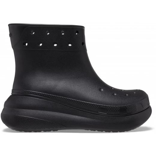 حذاء كروكس كراش للجنسين مقاوم للماء أسود أنيق للكاحل مع فتحات Jibbitz للتخصيص مقاسات 34 35 ارتفاع مرتفع جاهز للمطر - كروكس - Image 17