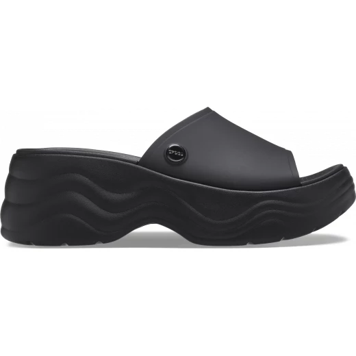 Crocs Women's Skyline Slide Sandals Black Stylish Chunky Platform Design Sizes 41 42 Comfortable Footwear for Everyday Wear Modern Metropolitan Vibes