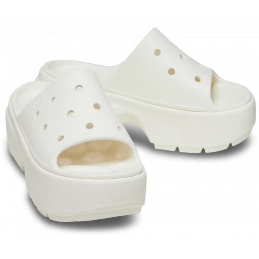 شبشب ستومب نسائي من [اسم العلامة التجارية] باللون الأبيض، تصميم جريء بنعل سميك للغاية. مقاسات 42 و 43. مظهر أنيق ومميز. حذاء مريح وخفيف الوزن للنساء - كروكس - Image 12