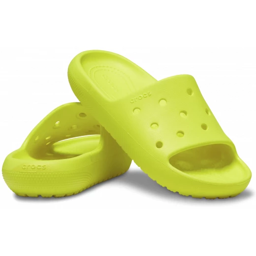 صنادل سلايد كلاسيكية للأطفال من كروكس لون أخضر مريحة مع Iconic Crocs Comfort مقاس 32 33 متوافقة مع Jibbitz - كروكس - Image 3