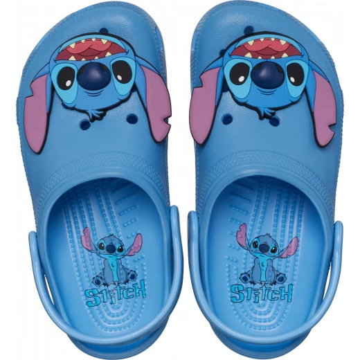 شبشب كروكس كلاسيكي للأطفال ديزني ستيتش أزرق مقاس 28-29 تصميم مميز يضم التجربة 626 خفيف الوزن ومريح مصنوع من مادة كروسلايت فوم مثالي للأطفال الصغار والأحذية - كروكس - Image 3