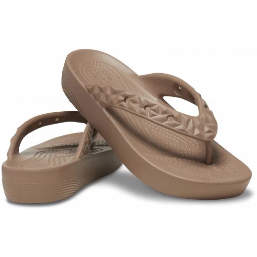 Crocs Classic Platform Geometric Flip Sandals Brown 39 40 Women's Comfort - Crocs - Image 8