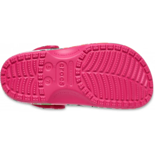 شبشب كروكس كلاسيك نسائي بنقشة الزهور الخشبية باللون الوردي، مقاسات 48-49: خفيف الوزن ومقاوم للماء، ويتميز بأشرطة كعب دوارة لتوفير ملاءمة آمنة، وراحة كروكس الأيقونية - كروكس - Image 4