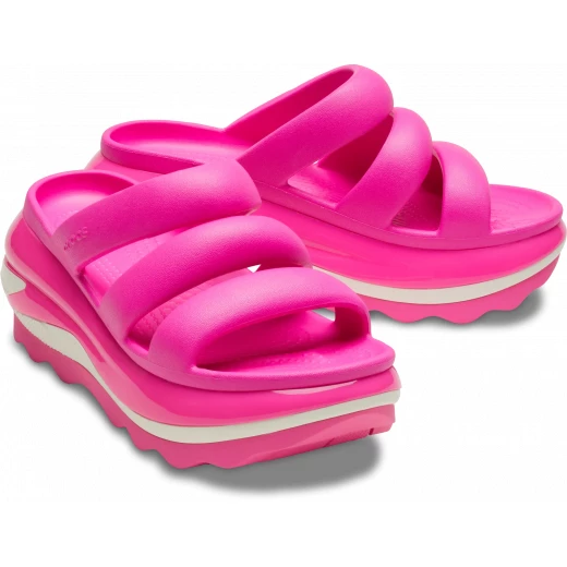 صنادل ميجا كراش النسائية بثلاثة أشرطة من Crocs، تصميم وردي عصري بنعل مرتفع، ميزات مقاومة للانزلاق، مقاسات 36-37، لمظهر أنيق ومميز - كروكس - Image 24