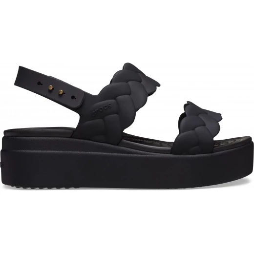 Crocs Brooklyn Women's Upper Low Wedge Sandals Black for Women Sizes 34 35 Featuring LiteRide Foam Technology Comfortable Lightweight Design Perfect for All Day Wear - Crocs - Image 2