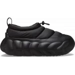 Overpuff Shorty Unisex Boots with Quilted Puff Upper and Adjustable Fit for Cozy Warmth 45-46 Black Bold Streetwear Style and Rugged Rubber Outsole for Traction - Crocs