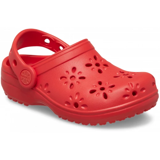 Toddler's Classic Floral Cut Out Clogs Red Size 29 30 Lightweight Comfortable Clogs with Floral Cutouts and Matching Rivets - Toddlers - Image 3