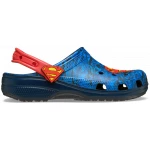 Superman Classic Clog Unisex Blue Comic Book Print Featuring the Iconic Superman S-Shield Design Sizes 48 49 Comfortable Slip on Clogs for Everyday Wear