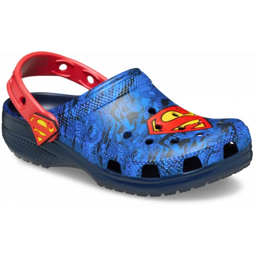 Crocs Kids Superman Classic Clog Blue with Iconic Superman S-Shield Design Sizes 27-28 for Superhero Fans Comfortable Lightweight Footwear - Crocs - Image 3
