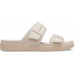 صندل بروكلين بكعب منخفض للنساء من Crocs: أسلوب سهل، راحة LiteRide، أحزمة قابلة للتعديل، مقاسات 37-38، بيج - كروكس