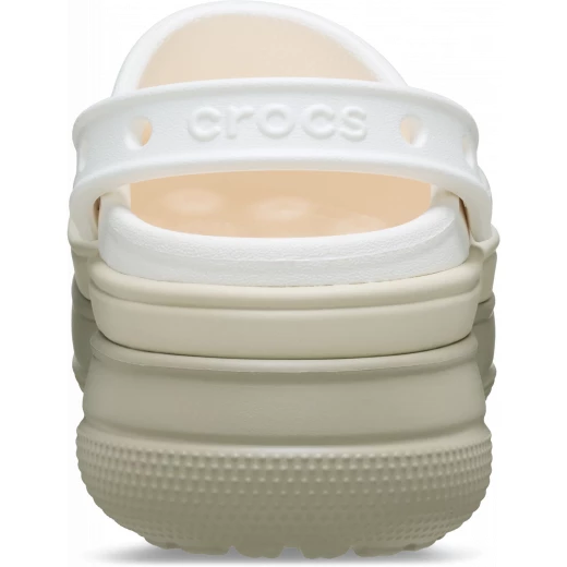 Crocs Women's Classic Stacked Clog White Comfortable Slip On Shoes with Stacked Outsole, Customizable with Jibbitz, Sizes 36 37 for Modern & Minimalist Style - Crocs - Image 5