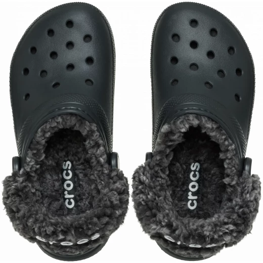 Crocs Unisex Classic Fleece Lined Clog Black Sizes 43 44 Winter Comfort Slippers Outdoor Indoor Versatile Footwear Pivoting Heel Strap Croslite Foam Construction - Crocs - Image 4