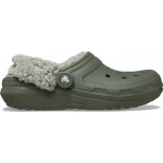 شبشب كروكس كلاسيك مبطن بالصوف للجنسين زيتوني 43 44 حذاء شتوي دافئ للداخل والخارج مريح سهل الارتداء بحزام كعب دوار خفيف الوزن متين من مادة Croslite Foam - كروكس