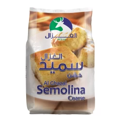AL Ghazal Coarse Semolina Flour for Delicious Pasta, and Baking: A 1.25kg Bag for All Your Culinary Creations, Perfect for Authentic Recipes