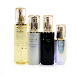 Cle de Peau Key Radiance Care Emulsion Set, Hydrating Serum, Lotion, SPF 25 Emulsion, 4pcs