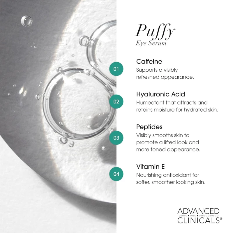 Advanced Clinicals Puffy Eye Under Eye Serum | Visible Anti Aging Brightening Vitamin C + Caffeine Serum Helps Improve Look Of Puffiness, Fine Lines, Dark Circles, & Uneven Skin Tone, 1.75 Fl Oz | Beauty & Personal Care | Skin Care | Eyes | Eye Serums Advanced Clinicals Puffy Eye Under Eye Serum | Visible Anti Aging Brightening Vitamin C + Caffeine Serum Helps Improve Look Of Puffiness, Fine Lines, Dark Circles, & Uneven Skin Tone, 1.75 Fl Oz | Beauty & Personal Care | Skin Care | Eyes | Eye Serums