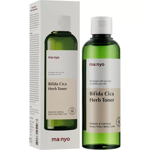 Ma:nyo Bifida Cica Herb Toner for Sensitive Skin 210ml, Soothing and Hydrating