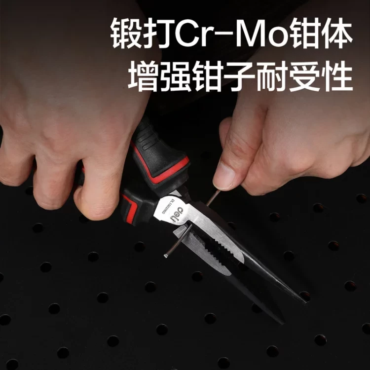 Deli DL100206G Long Nose Pliers Industrial Grade 6 Inch Professional Grade Tool for Precision Work with Ergonomic Grip and Durable Design