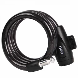 Deli Can029 Bicycle Cable Lock 12x1200mm Anti Theft Keyed Black