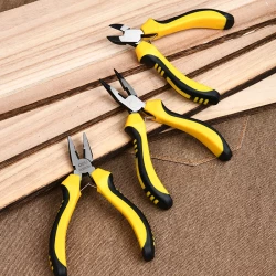 Deli EDL103201-3 Mini Pliers Set 3 Piece, Durable Steel, for DIY and Repair