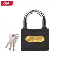 Deli Tools 75mm Iron Padlock Heavy Duty Security Lock Set with 3 Keys, Rust Resistant Durable Construction, Ideal for Outdoor and Indoor Use, Secure Storage Solutions