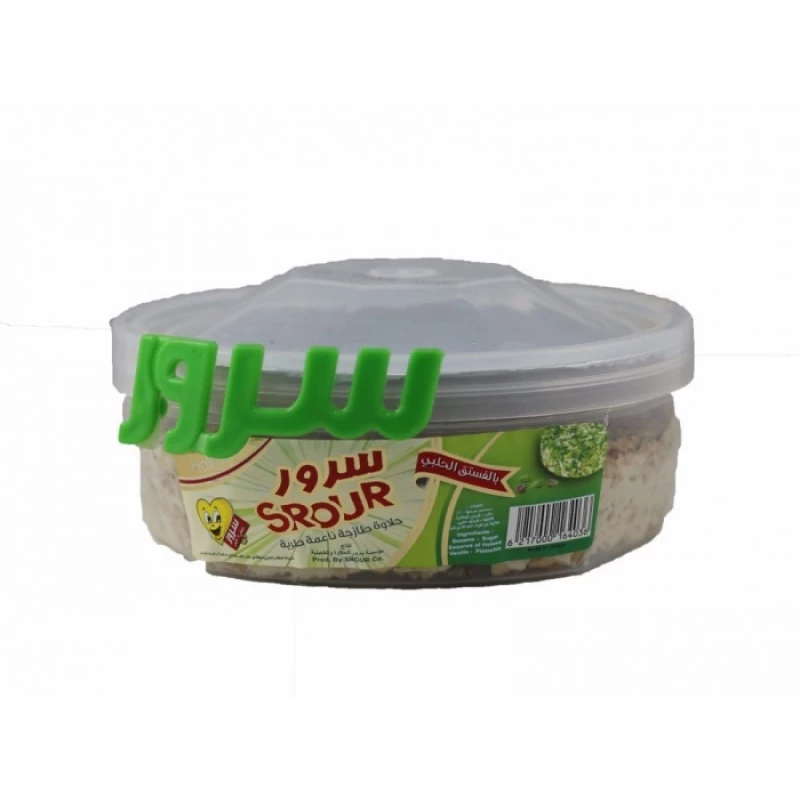 Surur Halawa Pistachio Flavored Tahini Sweet 400g Jar Authentic Recipe Delicious Treat Perfect for Sharing or Personal Indulgence Premium Quality Made in Lebanon