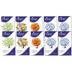 Fine Scented Pocket Tissues, Four Seasons, 100 Count, 3-Ply, Travel Size 10 Packs