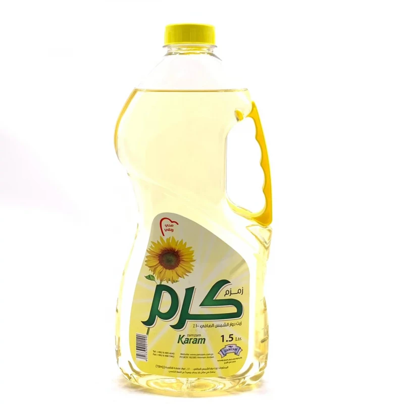 Karam Sunflower Cooking Oil 1.3 Liter Bottle for All Your Culinary Needs, Rich in Vitamin E and Healthy Fats, Perfect for Frying, Baking, and Sautéing Dishes, Pack of 1 - Karam