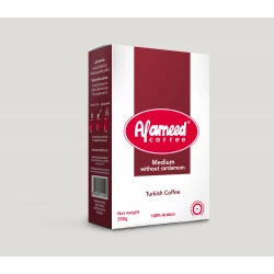Al Ameed Coffee Medium Turkish Coffee Without Cardamom 250g Bag: Authentic Blend for a Rich and Flavorful Coffee Experience. Enjoy a Smooth and Traditional Brew.