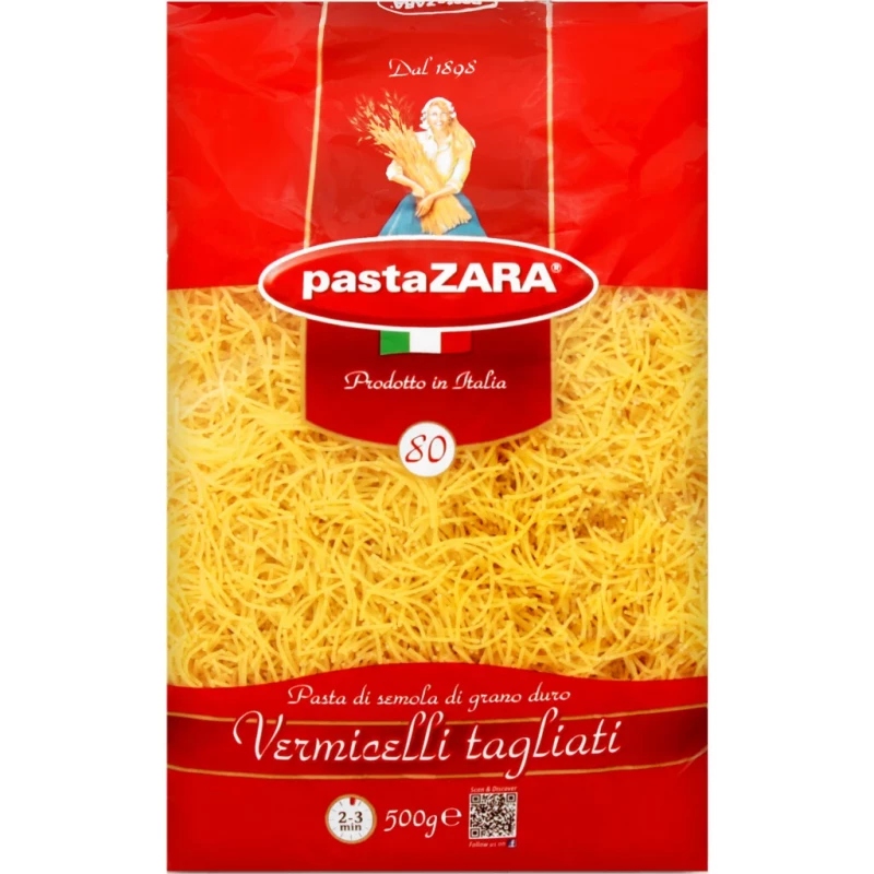 Pasta Zara Vermicelli Tagliati Italian Wheat Flour Pasta 500g Pack - Zara