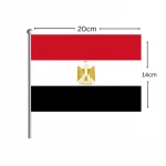 علم مصر على عصا 14 سم × 20 سم خفيف الوزن محمول للاحتفالات والمناسبات