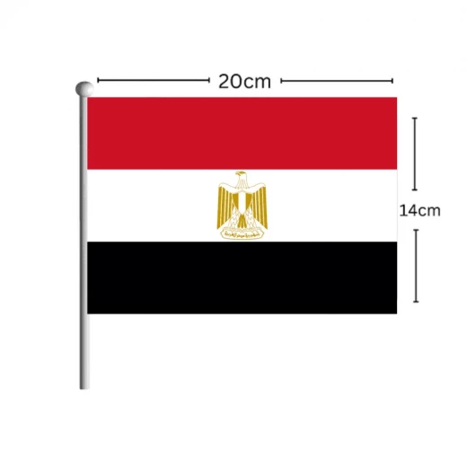 علم مصر على عصا 14 سم × 20 سم خفيف الوزن محمول للاحتفالات والمناسبات علم مصر على عصا 14 سم × 20 سم خفيف الوزن محمول للاحتفالات والمناسبات