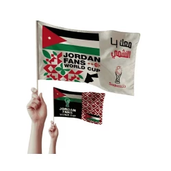علم يدوي لمشجعي الأردن كأس العالم 2026 بألوان زاهية وخفيف الوزن للدعم في يوم المباراة 21 سم × 14 سم