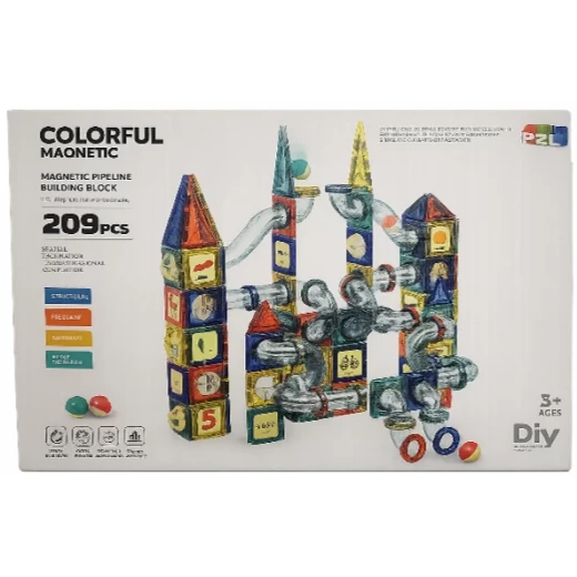 PZL Magnetic Tiles Building Blocks Set 209 PCS with Colorful Balls Educational Toys for Kids Extra Large Creative Construction Kit Develops Skills and Fun PZL Magnetic Tiles Building Blocks Set 209 PCS with Colorful Balls Educational Toys for Kids Extra Large Creative Construction Kit Develops Skills and Fun