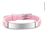 Custom Engraved Children's ID Wristbands Pink Waterproof Adjustable