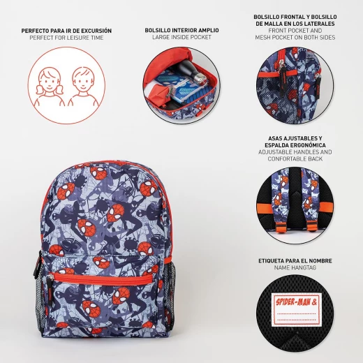 Cerda Kids Spiderman Backpack Durable Polyester School Bag 23x33x9cm - Cerda - Image 11