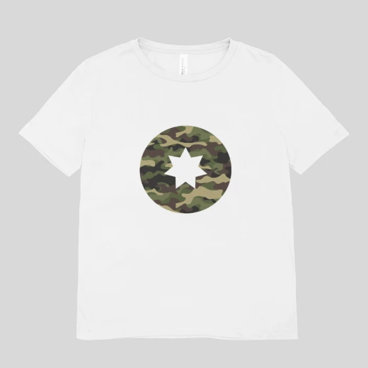 تي شيرت Army Star للبالغين قطن ممتاز أبيض 5XL - Image 2