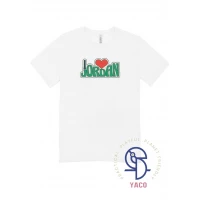تي شيرت I LOVE JORDAN للبالغين أبيض 2XL قطن ممتاز تصميم فريد صنع في تركيا مريح ناعم متين ألوان نابضة بالحياة