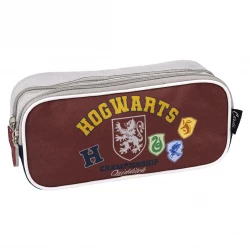 Cerda Harry Potter Pencil Case 2 Compartments Durable Polyester Black School Stationery Organizer with Hogwarts Crest Design Perfect for Students and Fans 22.5 x 8.0 x 10.0 CM