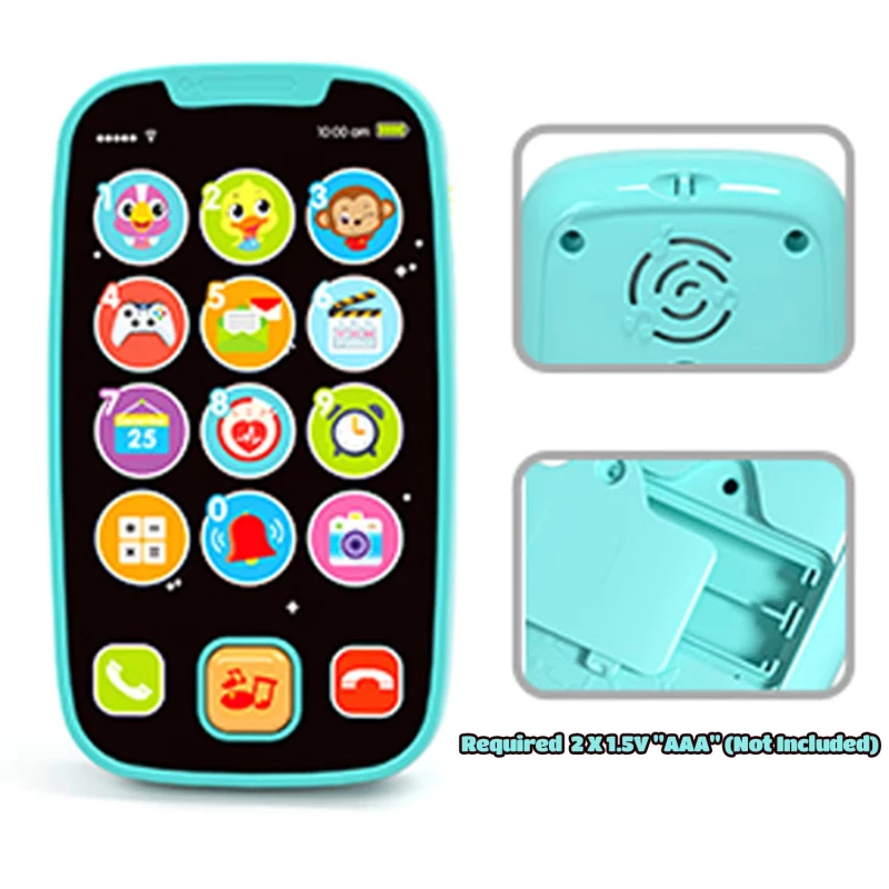 Hola My First Smartphone Toy Blue Interactive Learning Phone for Toddlers - Hola