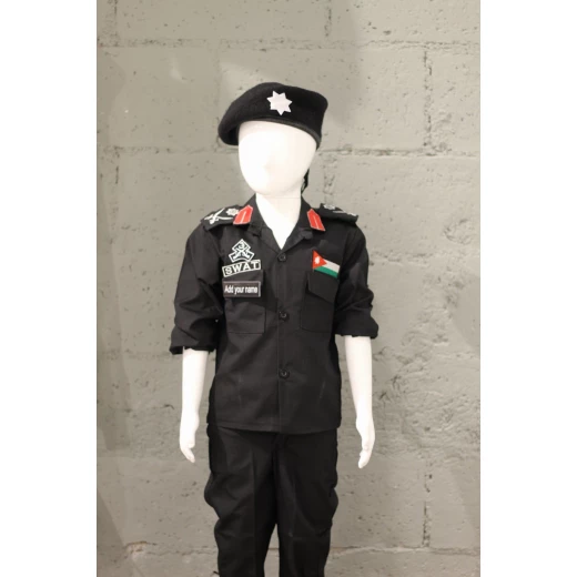 طقم زي عسكري أسود SWAT للأولاد بعمر 12 سنة - Image 2