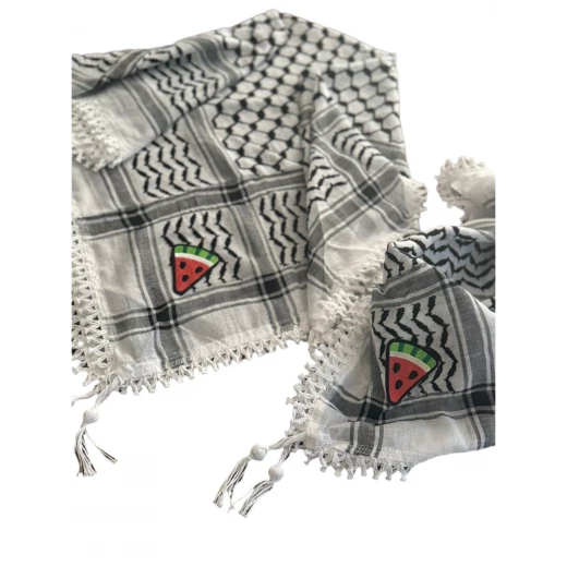 وشاح كوفية فلسطينية رقعة البطيخ كوفية تقليدية 48 × 48 بوصة - Image 2